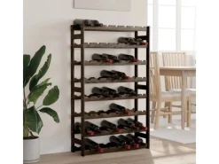Sale vidaXL Weinregal für 56 Flaschen Schwarz Massivholz Kiefer