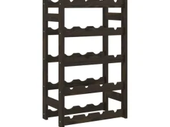 vidaXL Weinregal für 20 Flaschen Schwarz Massivholz Kiefer 43 x 25 x 70 cm