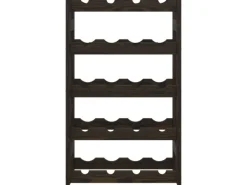 vidaXL Weinregal für 20 Flaschen Schwarz Massivholz Kiefer 43 x 25 x 70 cm