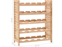 Online vidaXL Weinregal für 25 Flaschen Nussbaumholz Massiv 63x25x73 cm