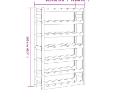 vidaXL Weinregal für 42 Flaschen Grau Massivholz Kiefer