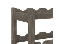 vidaXL Weinregal für 42 Flaschen Grau Massivholz Kiefer