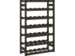 Best vidaXL Weinregal für 42 Flaschen Schwarz Massivholz Kiefer 62,5 x 25 x 102 cm