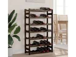 Best vidaXL Weinregal für 42 Flaschen Schwarz Massivholz Kiefer 62,5 x 25 x 102 cm