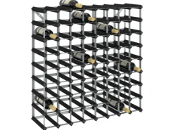 Outlet vidaXL Weinregal für 72 Flaschen Schwarz Massivholz Kiefer