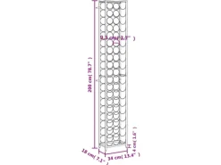 Online vidaXL Weinregal für 57 Flaschen Schwarz 34x18x200 cm Schmiedeeisen