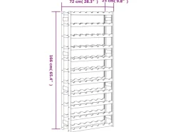 Outlet vidaXL Weinregal für 77 Flaschen Grau Massivholz Kiefer