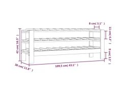 Hot vidaXL Weinregal 109,5x30x42 cm Massivholz Kiefer