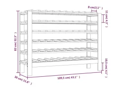 New vidaXL Weinregal 109,5x30x82 cm Massivholz Kiefer