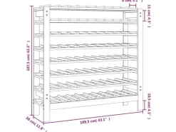 Best vidaXL Weinregal 109,5x30x107,5 cm Massivholz Kiefer