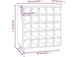vidaXL Weinregal 55,5x34x61 cm Massivholz Kiefer