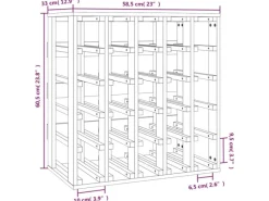 vidaXL Weinregal 58,5x33x60,5 cm Massivholz Kiefer