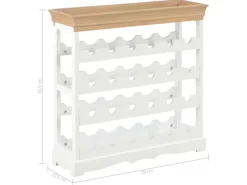 vidaXL Weinschrank Weiß 70 x 22,5 x 70,5 cm MDF