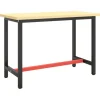 vidaXL Werkbankgestell MattSchwarz und MattRot 110x50x79 cm Metall