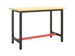 vidaXL Werkbankgestell MattSchwarz und MattRot 110x50x79 cm Metall
