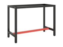 vidaXL Werkbankgestell MattSchwarz und MattRot 110x50x79 cm Metall