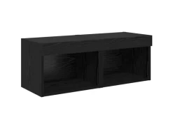 Outlet vidaXL Wohnwand mit LED 8-Tlg Schwarz Eichen-Optik 3402922 Eiche Schwarz