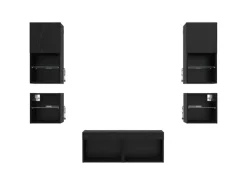 Outlet vidaXL Wohnwand mit LED 8-Tlg Schwarz Eichen-Optik 3402922 Eiche Schwarz