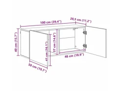 vidaXL Wohnwand 5-Tlg Schwarz Eichen-Optik Holzwerkstoff 3402778