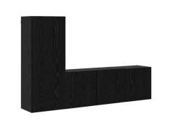 Online vidaXL Wohnwand 5-Tlg Schwarz Eichen-Optik Holzwerkstoff 3402769 Eiche Schwarz