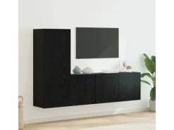 Online vidaXL Wohnwand 5-Tlg Schwarz Eichen-Optik Holzwerkstoff 3402769 Eiche Schwarz