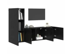 Online vidaXL Wohnwand 5-Tlg Schwarz Eichen-Optik Holzwerkstoff 3402769 Eiche Schwarz