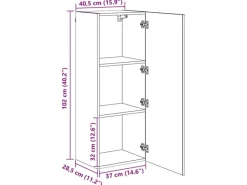vidaXL Wohnwand 4-Tlg Schwarz Eichen-Optik Holzwerkstoff 3402766