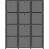 vidaXL Würfel-Regal mit Boxen 12 Fächer Grau 103x30x141 cm Stoff