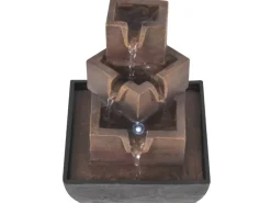 Discount vidaXL Zimmerbrunnen mit LED Polyresin Grau und Braun