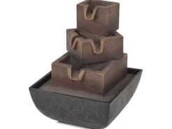 Discount vidaXL Zimmerbrunnen mit LED Polyresin Grau und Braun