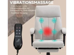 Vinsetto Bürostuhl mit Liegefunktion Höhenverstellbar