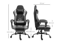 Vinsetto Ergonomischer Gaming Stuhl Höhenverstellbar 62x52x128 cm