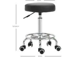 Discount Vinsetto Höhenverstellbarer Arbeitshocker mit Fußring Ø42 x 50-64 cm
