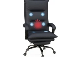 Outlet Vinsetto Massage-Bürostuhl mit Heizfunktion und Fußstütze