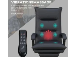 Outlet Vinsetto Massage-Bürostuhl mit Heizfunktion und Fußstütze