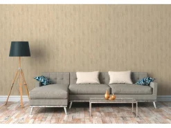 New AS-Creation Vliestapete Floral Glänzend Leicht Strukturiert Gelb Beige FSC®