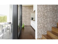 Outlet AS-Creation Vliestapete Steinmaueroptik Woodn Stone Beige-Braun FSC®