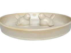 Hot Vogeltränke 30 cm x 30 cm x 6 cm Keramik-Ton Beige