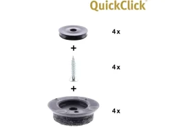 Wagner design yourself Wagner Filzgleiter 12-teilig QuickClick Ultrasoft Slim Ø 25 mm Schwarz-Grau