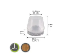 Clearance Wagner design yourself Wagner Kappen-Set EH0564 Ø 24 mm x Ø 28 mm x 26 mm Transparent/Grau 4-tlg.