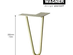 Hot Wagner design yourself Wagner Möbelbein Hairpin Länge 200 mm Pearl Gold