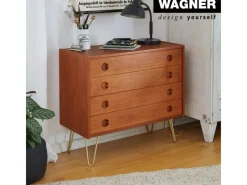 Hot Wagner design yourself Wagner Möbelbein Hairpin Länge 200 mm Pearl Gold