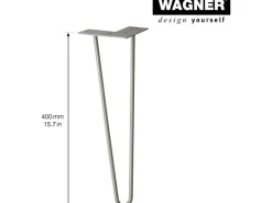 Sale Wagner design yourself Wagner Möbelbein Hairpin Länge 400 mm Moss Grey