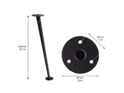 Wagner design yourself Wagner Möbelbein Schräg 80er Jahre Stil Ø 65 mm x 400 mm Schwarz Matt