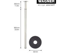 Wagner Möbelbein Telescope Ø 3 cm Justierbar 60 cm - 90 cm