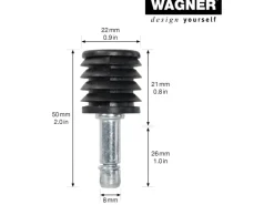 Wagner design yourself Wagner Rundrohrhülse & Stift 50 mm 2 Stück