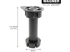 Discount Wagner design yourself Wagner Sockelverstellfuß Justierbar L 115-185 mm Schwarz 4 Stück