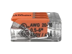 Wago Hebelklemme Ø 0,5 - 6 mm² 3-polig 5 Stück