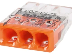 Wago Verbindungsdosenklemme 3-polig Ø 0,5 mm - 2,5 mm Orange