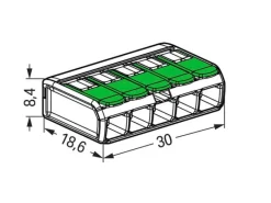Sale Wago Verbindungsklemme 221-425 mit Hebeln 5 Leiter 8 Stück